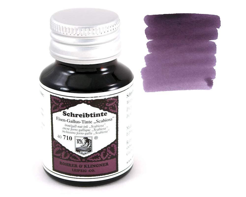 Rohrer & Klingner - 50ml Bottle Fountain Pen Ink Set - 3X Bottles - Salix, Alt-Goldgrun, Scabiosa