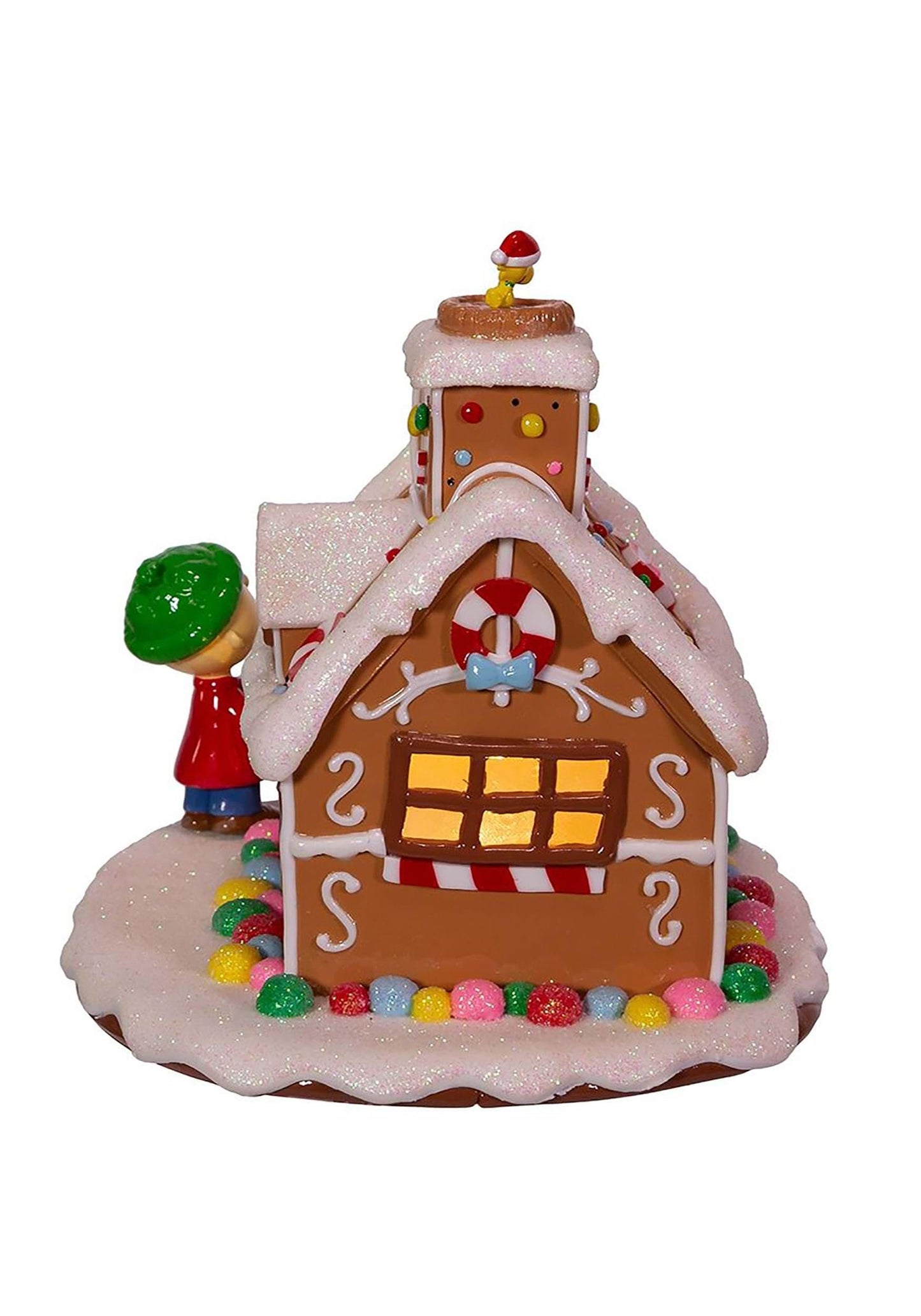 Peanuts Kurt Adler Battery-Operated LED Gingerbread House Table Piece