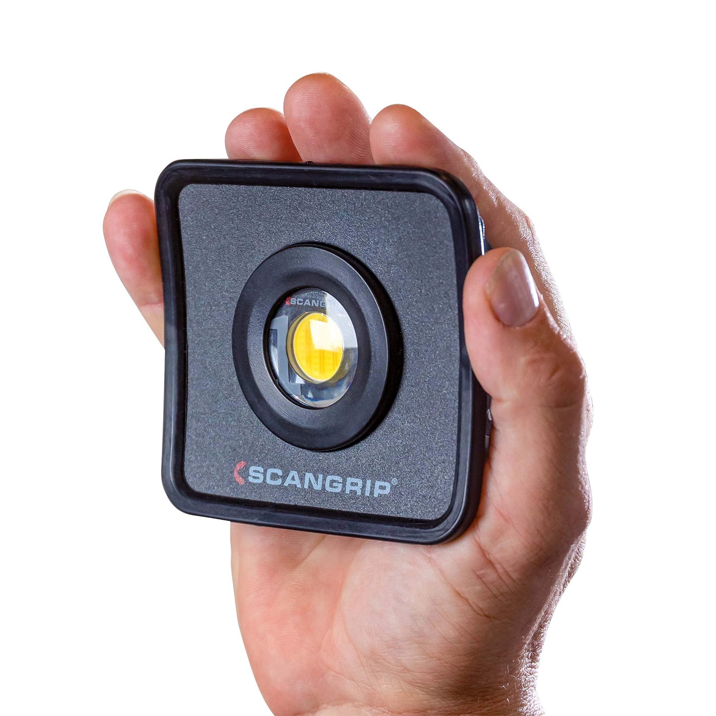 SCANGRIP NOVA MINI, Rechargeable Handheld COB LED Floodlight, 1000 Lumen, Ergonomic SMART GRIP 4-in-1 system, Compact, Strong Built-in Magnet, Belt Clip, Stepless Dimmer, Waterproof (IP65)