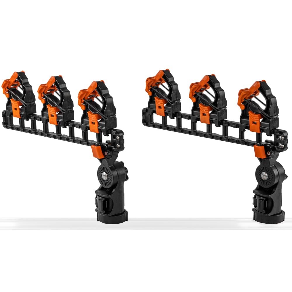 YakAttack SideStage Pro Rod Rack - Set of 2 with Style Options | Horizontal Fishing Rod Holder & Stager | Includes ClickTrac Rails & FlipGrips | Made in USA