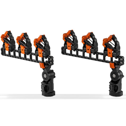 YakAttack SideStage Pro Rod Rack - Set of 2 with Style Options | Horizontal Fishing Rod Holder & Stager | Includes ClickTrac Rails & FlipGrips | Made in USA