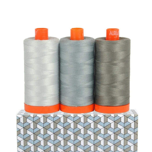 Aurifil Thread CB Milan Grey 3pc