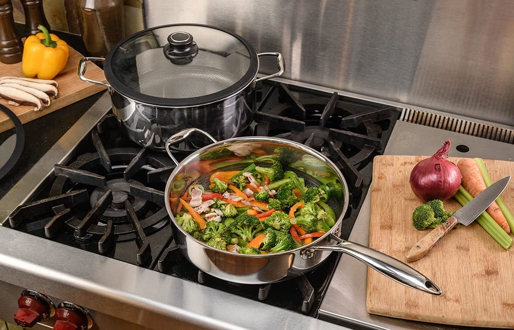 Black Cube Frieling Quick Release Nonstick Sauté Pan with Lid - 11-Inch/4.5 Quart Induction Cookware - Deep Frying Pan/Skillet for Kitchen - Hybrid Cookware - Deep Skillet Nonstick with Lid