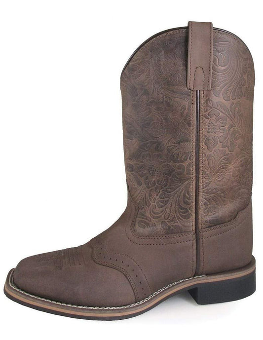 Smoky Mountain Boots | Brandy Series | Women’s Western Boot | 10-Inch Height | Square Toe | Rubber Sole & Block Heel | Tricot Lining & Leather Upper | Steel Shank | Brown Oil Distress/Brown