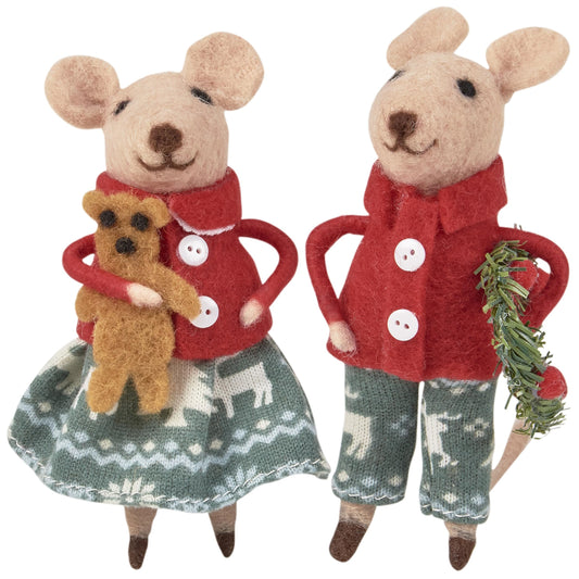 Primitives by Kathy Christmas Day Mice Collectible Critter Set