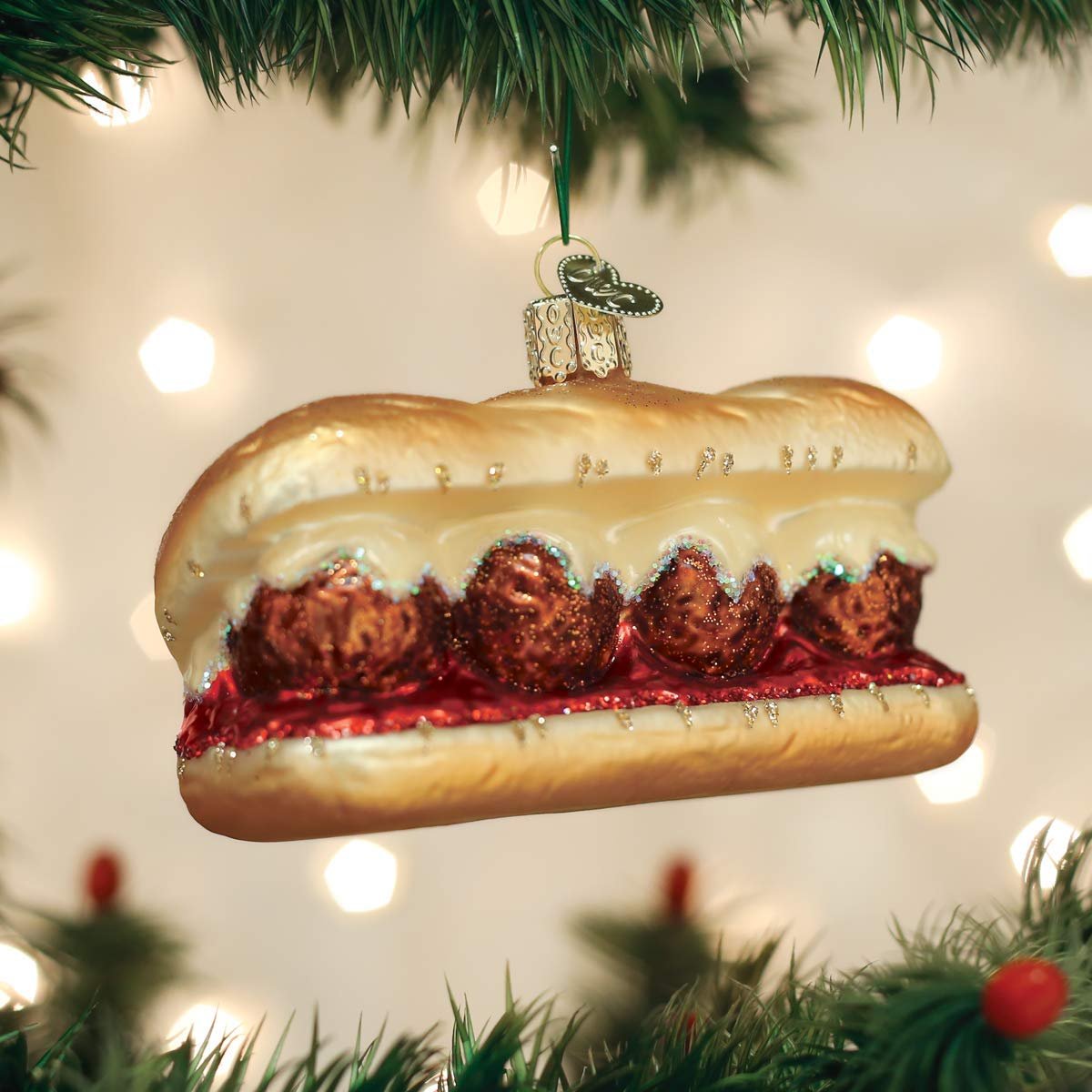 Old World Christmas Meatball Sandwich Ornament, Multi