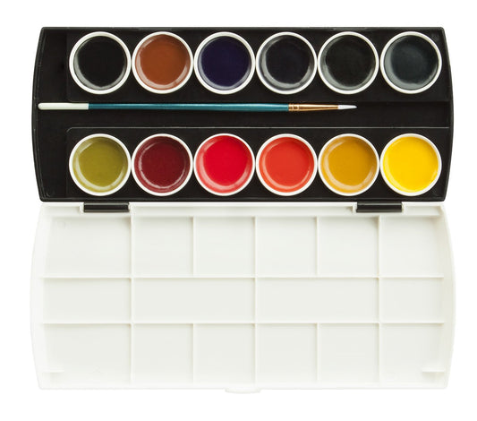 Jack Richeson Set of 12 Semi Moist Watercolors with Brush