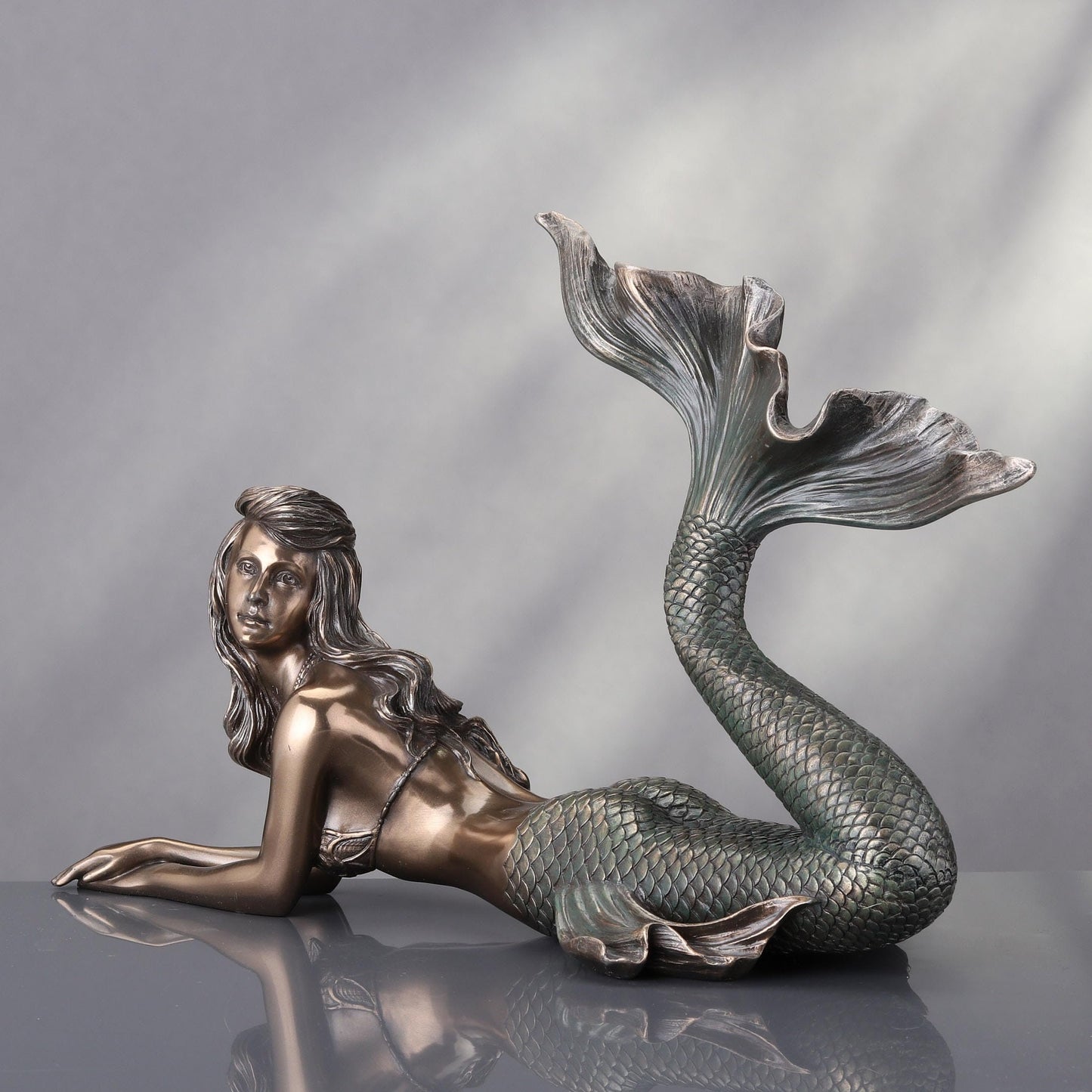 Veronese Design Mermaid Lying Down Statues