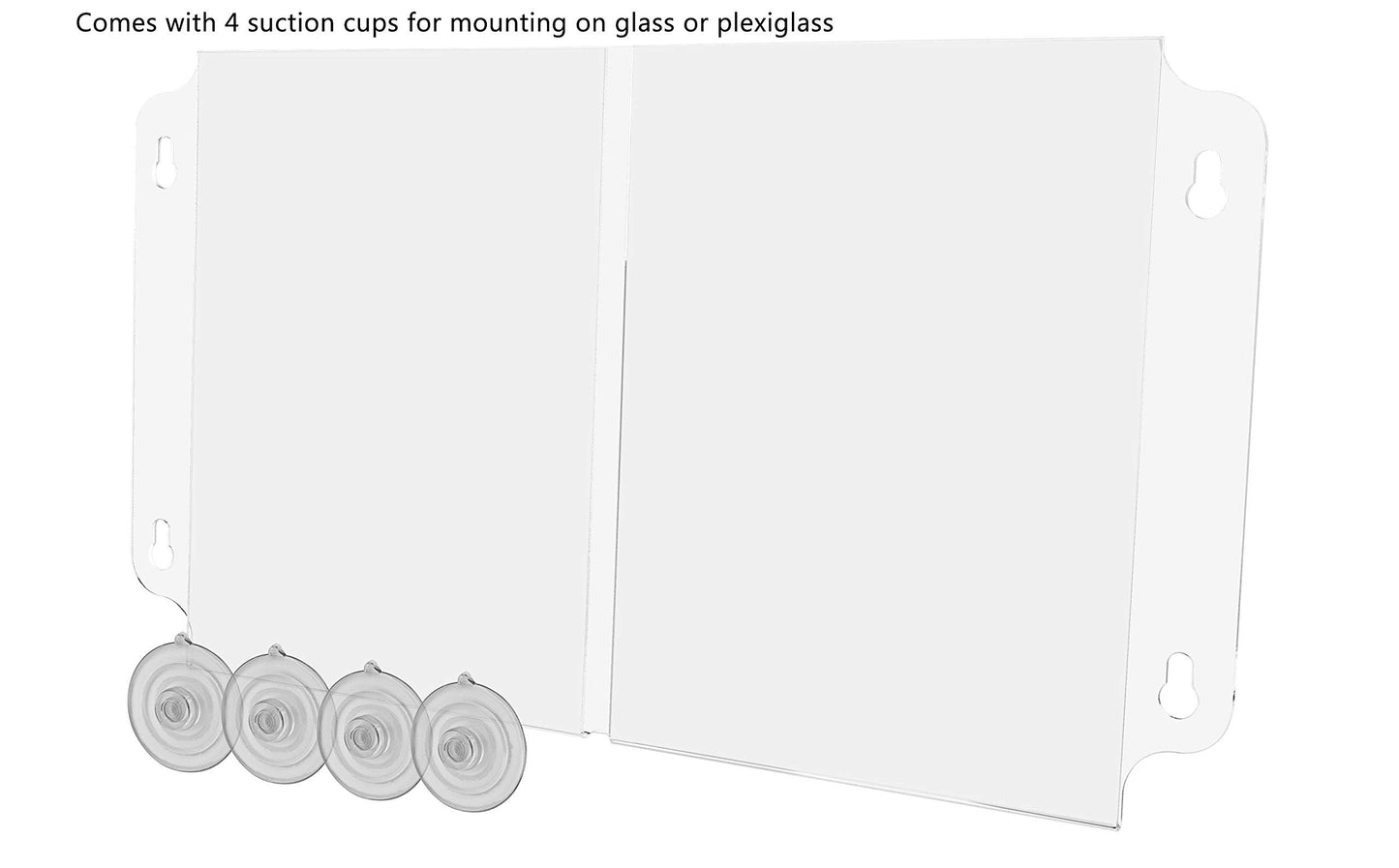 Marketing Holders Window Sign Holder 8.5 x 11 Double Sided Document Display with Suction Cups for Product or Event Details at Car Dealerships and Real Estate Agencies Clear Acrylic Sleeve