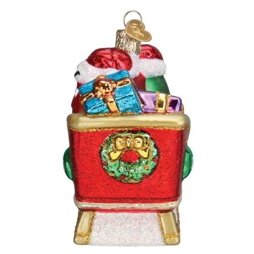 Old World Christmas M&M'S in Sleigh Glass Blown Ornament for Christmas Tree