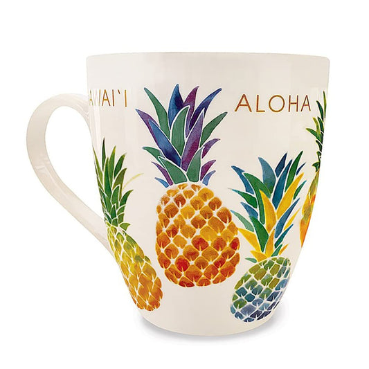 Island Heritage 18 oz Hawaiian U-Shape Mug Watercolor Pineapple