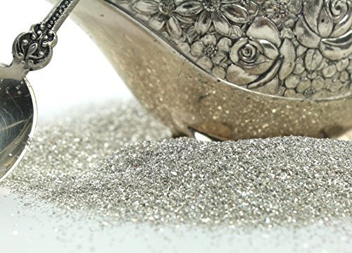 Silver Imported German Glass Glitter - Fine 90 Grit (Most Popular Grain Size) Sparkly Glass Glitter - 311-9-SL