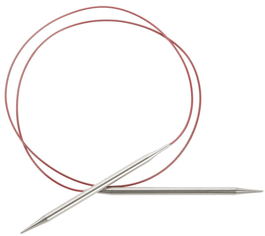 ChiaoGoo 40-Inch Red Lace Stainless Steel Circular Knitting Needles, 0/2mm