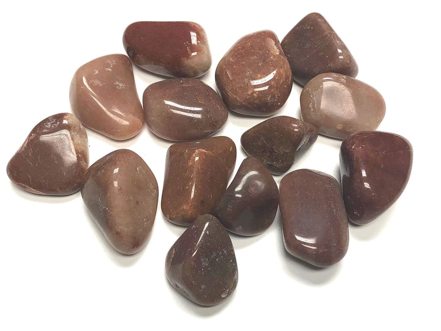 Zentron Crystal Collection: Tumbled Red Aventurine Stones - Large 1" Pieces in Velvet Bag (1 Pound)