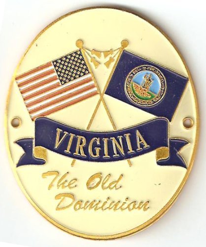 LWBC Virginia & United States of America Flags - Hiking Stick Medallion - The Old Dominion
