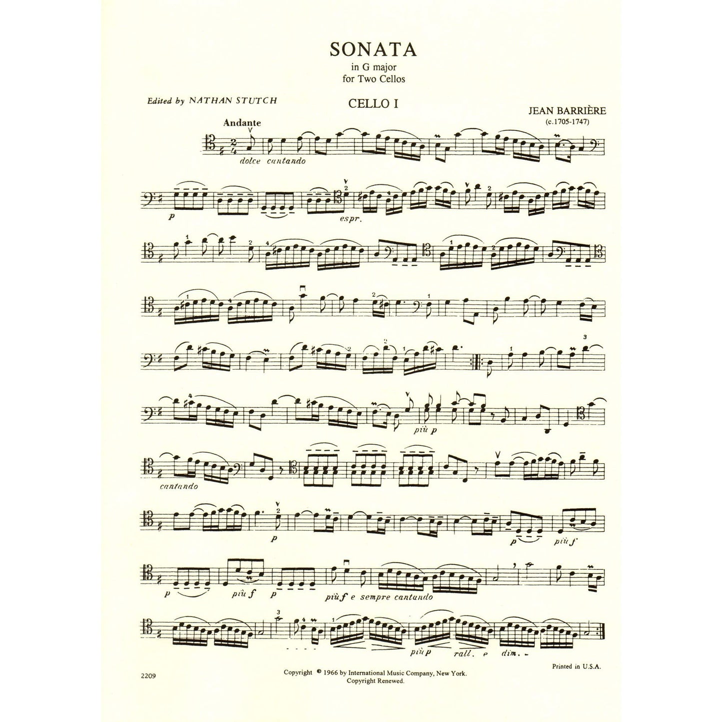 Barriere, J - Sonata In G Major for Two Cellos - Arranged by Stutch - International Edition [Sheet music] [Sheet music] [Sheet music] [Sheet music] [Sheet music] [Sheet music] [Sheet music] [Sheet music] [Sheet music] [Sheet music] [Sheet music] [Sheet...