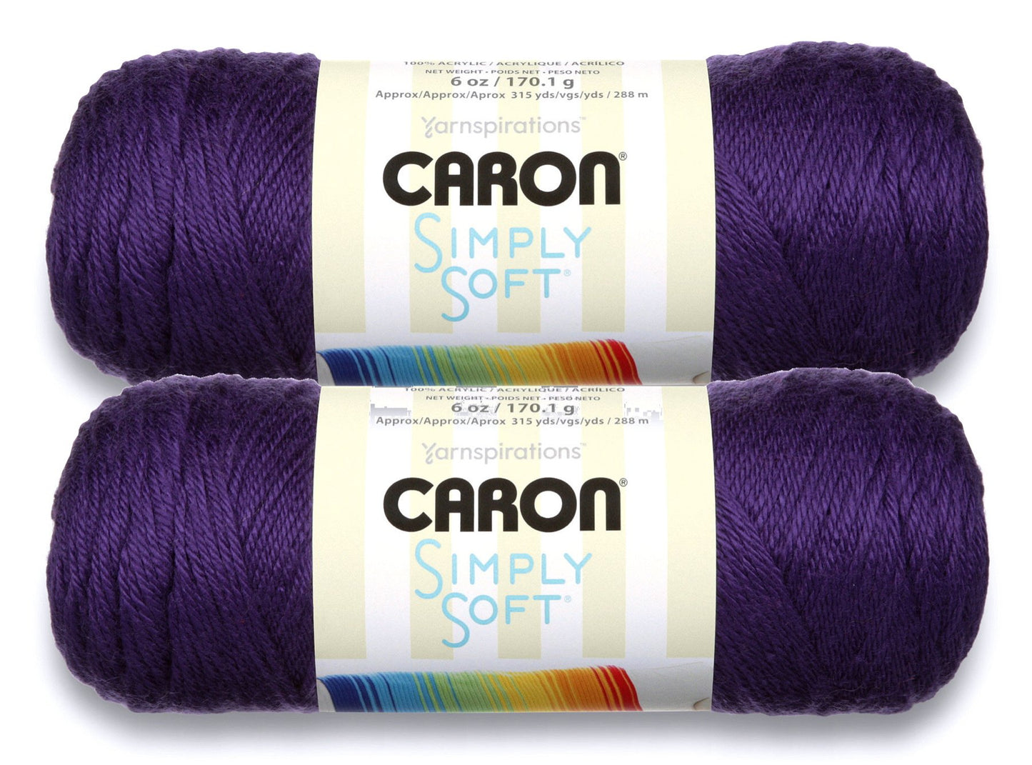 Bulk Buy: Caron Simply Soft Yarn Solids (2-pack) (Purple)