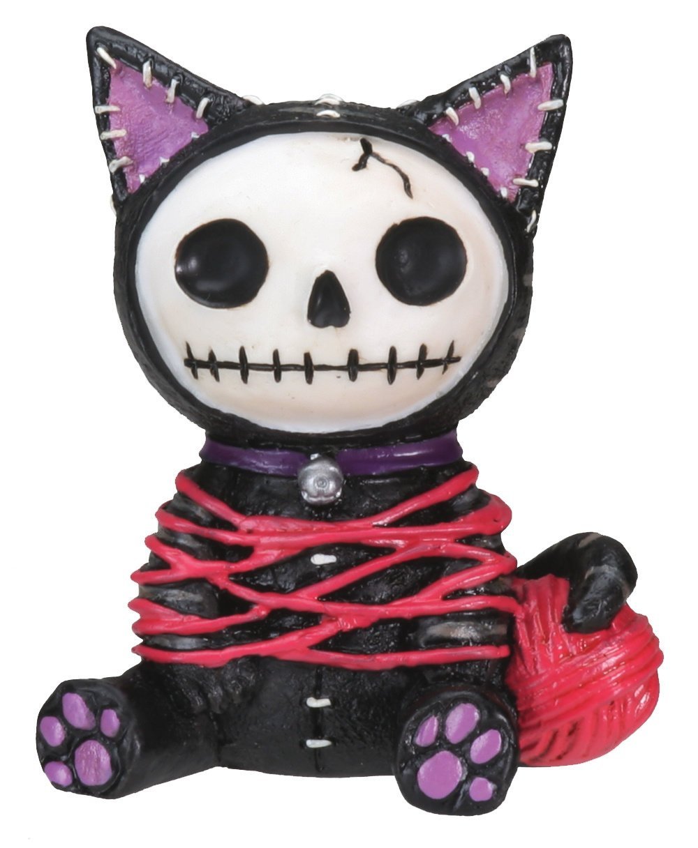 Black Mao Mao Cat Furry Bones Statue Display