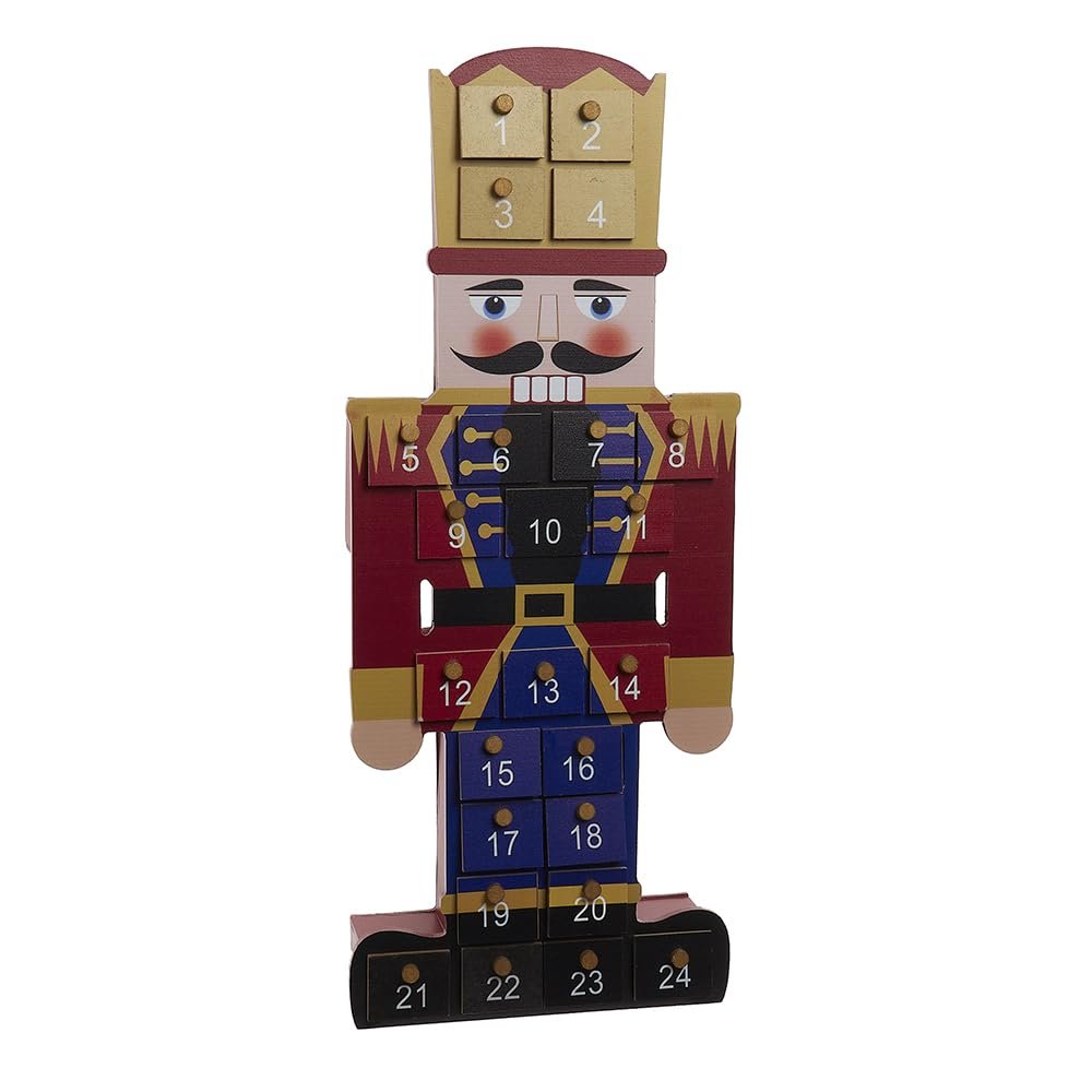 Kurt Adler 17.3-inch Wooden Nutcracker Advent Calendar
