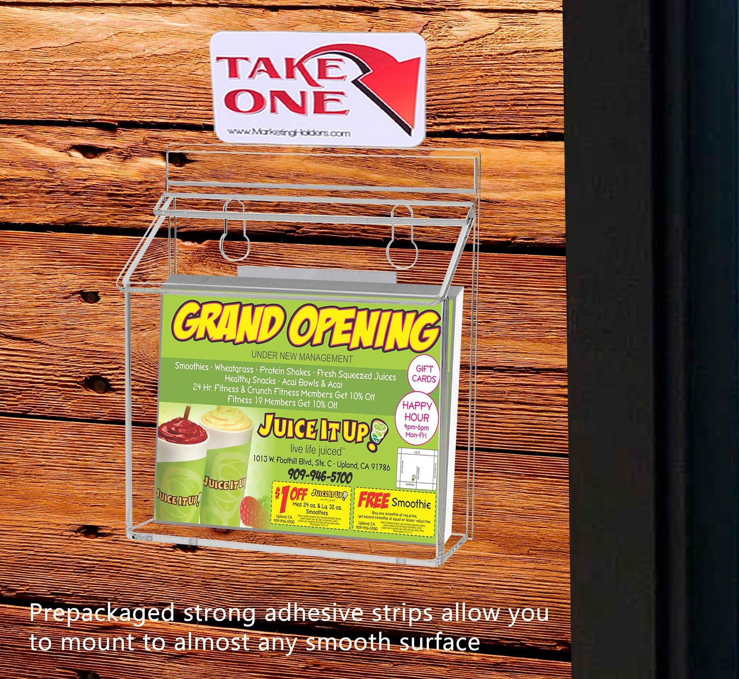 Marketing Holders Outdoor Brochure Holder Holds 9” x 6” Booklets and Bifolds Wall Mount Clear Acrylic Box with Lid Store Front Pamphlet Display Take One Organizer Bin