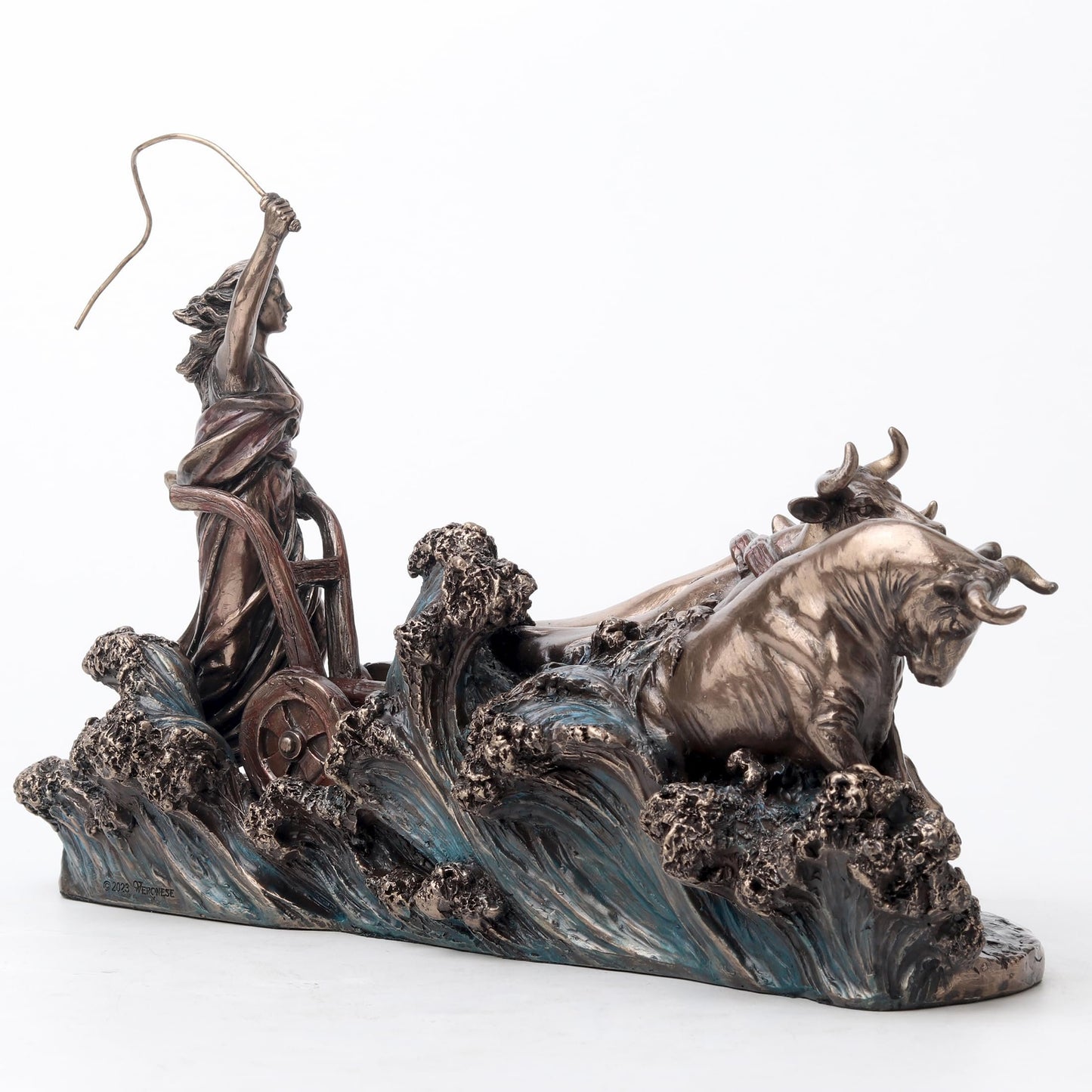 Veronese Design 7 1/2 Inch Gefjon Norse Goddess of Polowing Cold Cast Resin Bronze Finish Sculpture