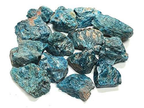 Zentron Crystal Collection: Blue Apatite Large 1" Natural Rough Stones and Velvet Pouch Blue Apatite Large 1" Natural Rough Stones and Velvet Pouch