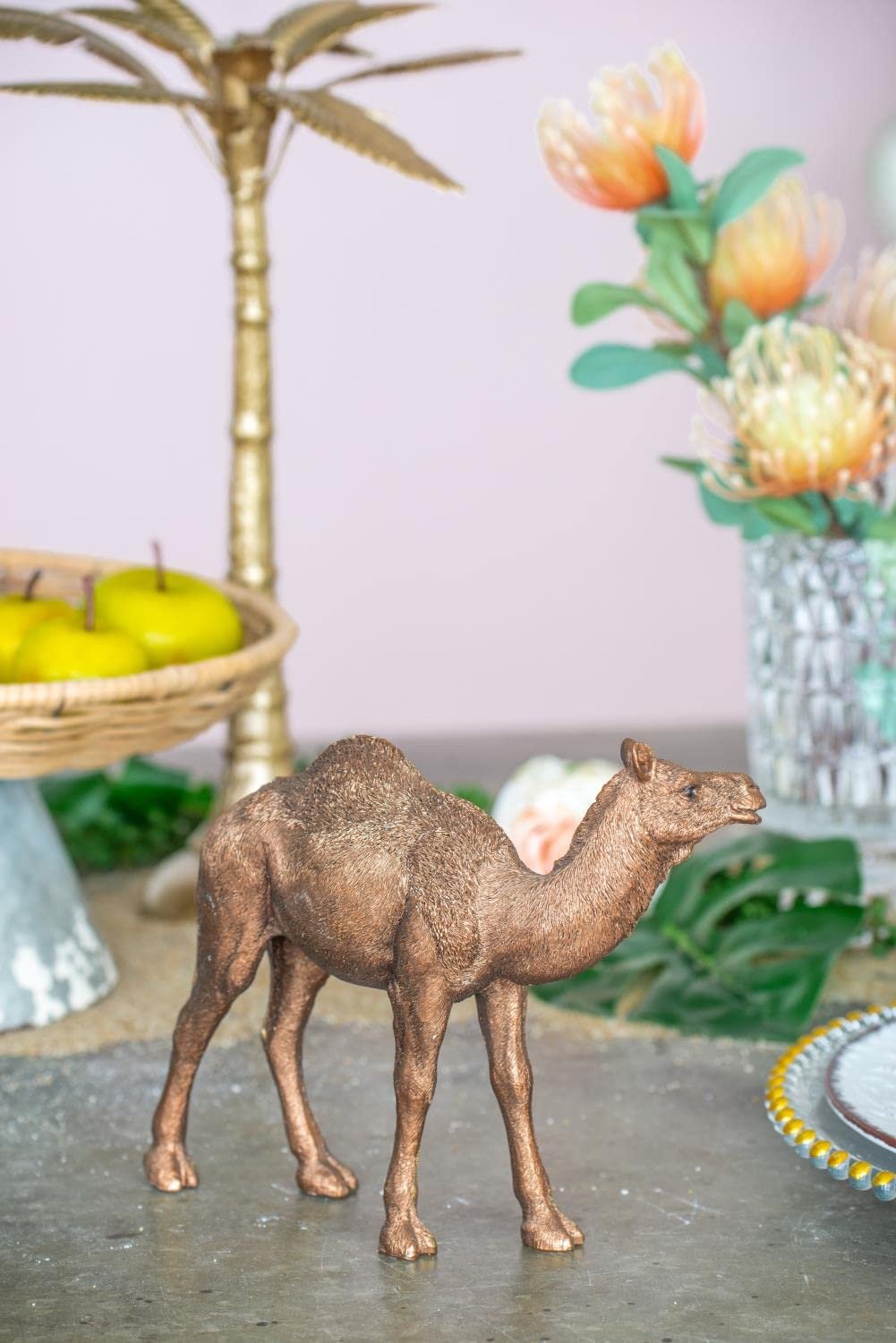 A&B Home Camel Statue Accent, Coppery Finish