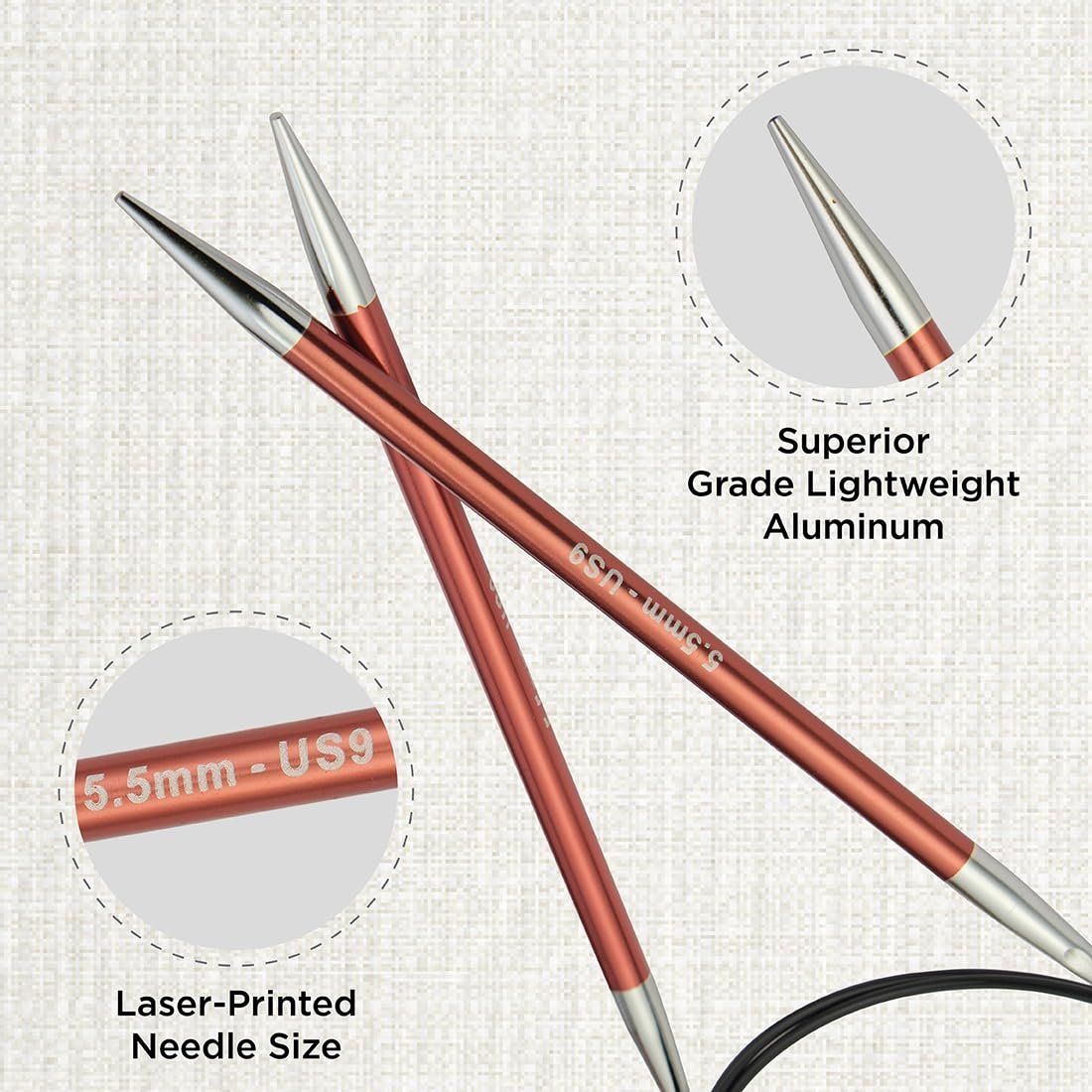 KnitPro Zing Fixed Circular Needles 16" (40cm)