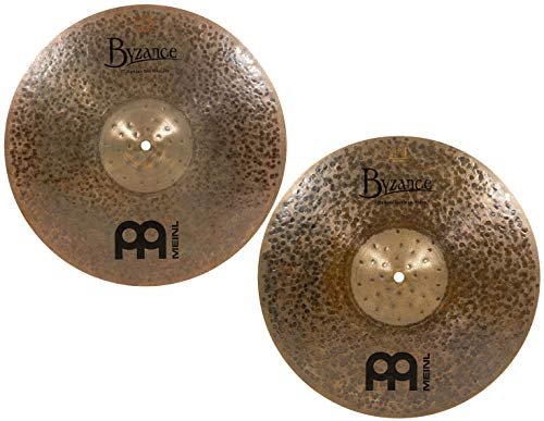 Meinl Cymbals Byzance 15" Big Apple Dark Hihats, Pair — Made in Turkey — Hand Hammered B20 Bronze, 2-Year Warranty (B15BADAH)