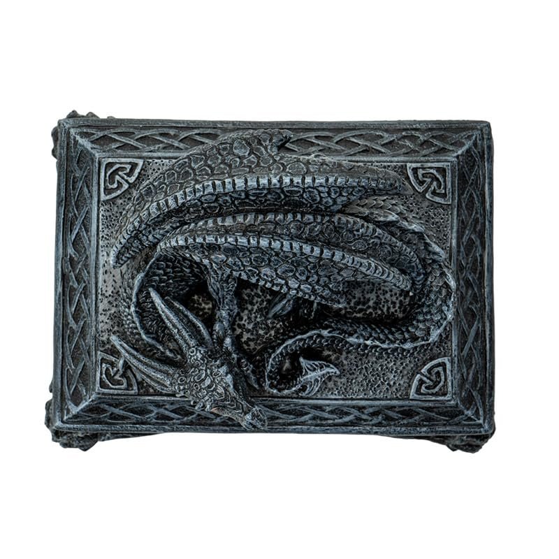 Pacific Giftware Celtic Dragon Jewelry Box – Mythical Winged Guardian Decorative Trinket Holder, Medieval Alchemy Design, Perfect for Dungeons & Dragons Collectibles, 5" L x 4.5" H