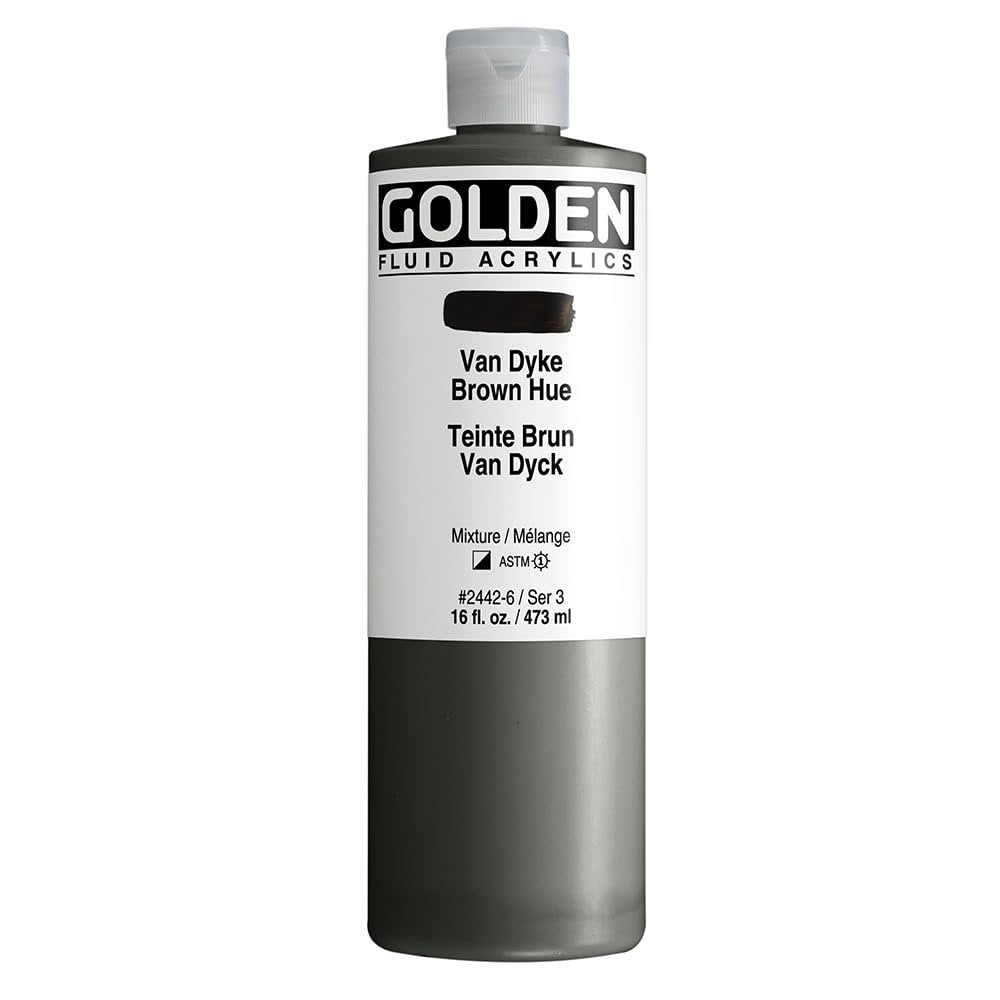 Golden Fluid Historical Acrylics - Van Dyke Brown Hue - 16 oz Bottle