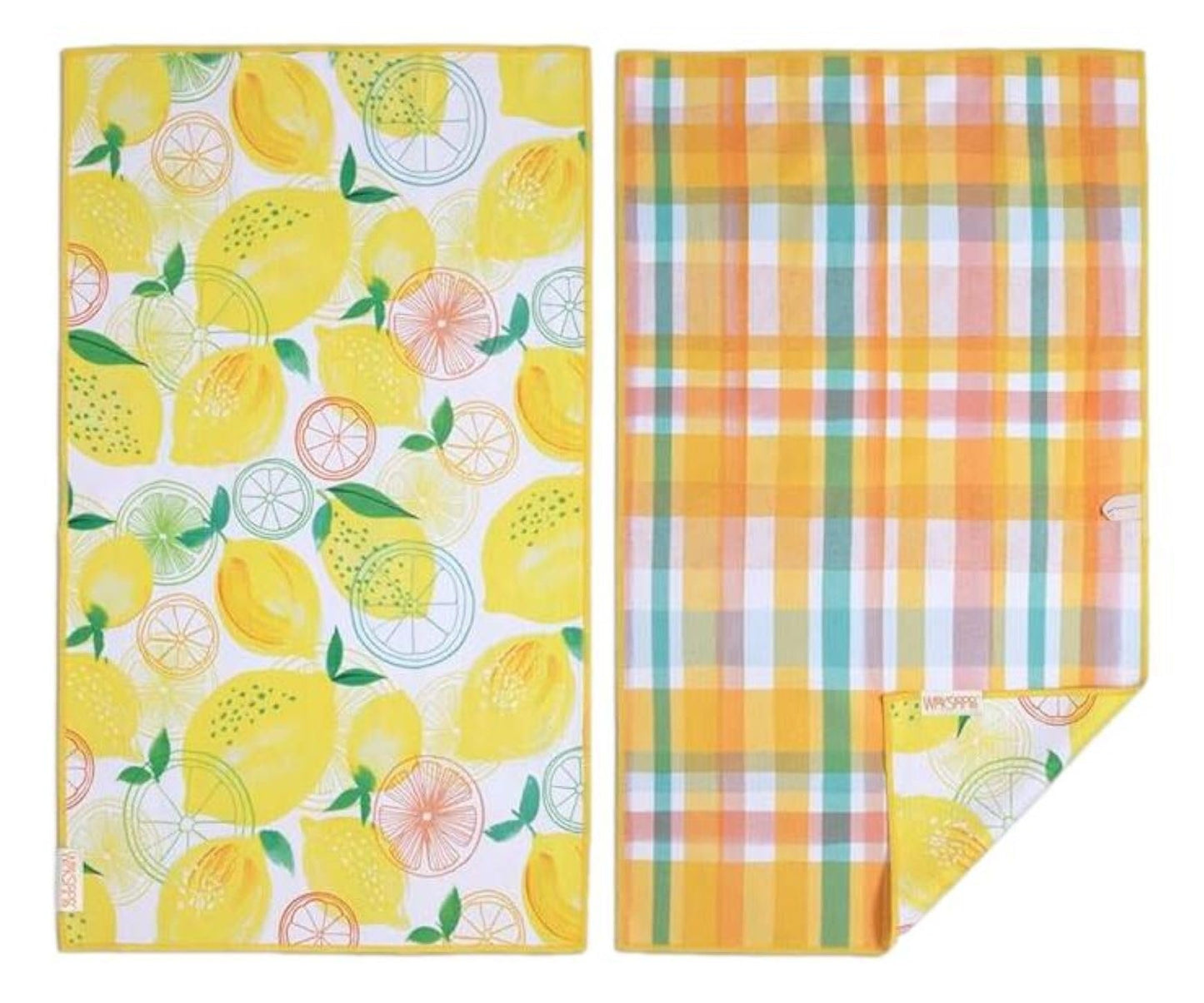 WerkShoppe Lemon Plaid Microfiber Towel