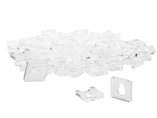 100 Pack Acrylic Keyholes Attachments 3/8 Clear Hanging Hardware by Marketing Holders