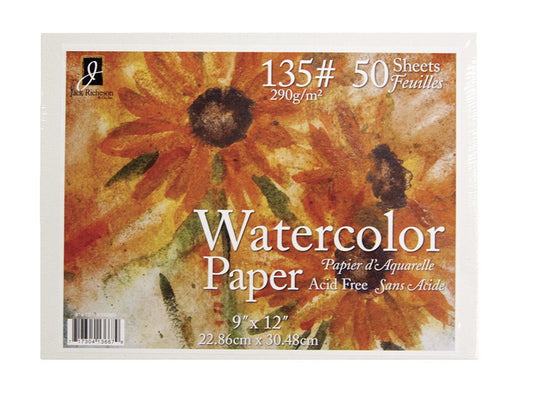 Jack Richeson 50 Pack 9" X 12" 135# Watercolor Paper