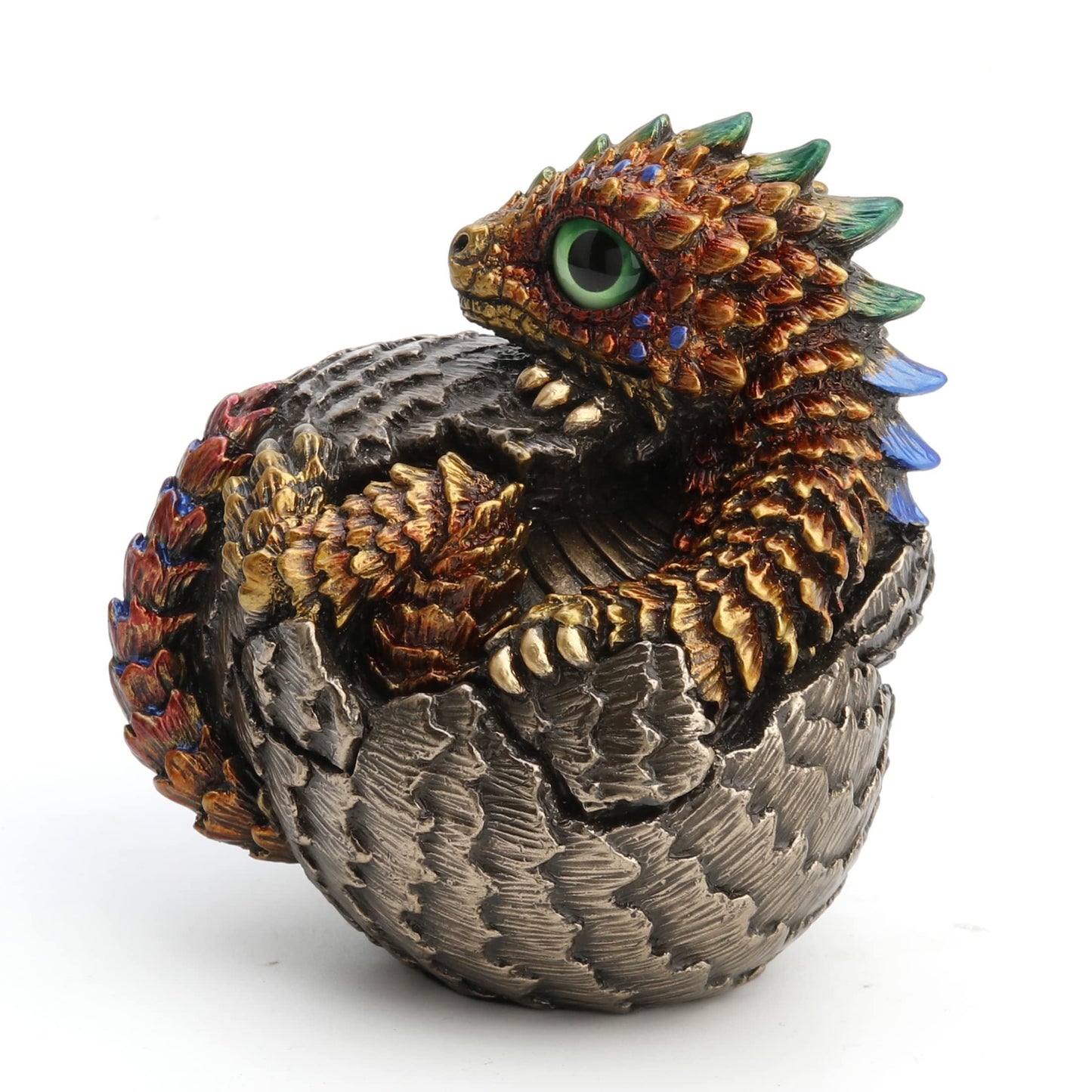 Veronese Design Scaly Baby Dragon Hatchling Cold Cast Resin Antique Bronze Statue
