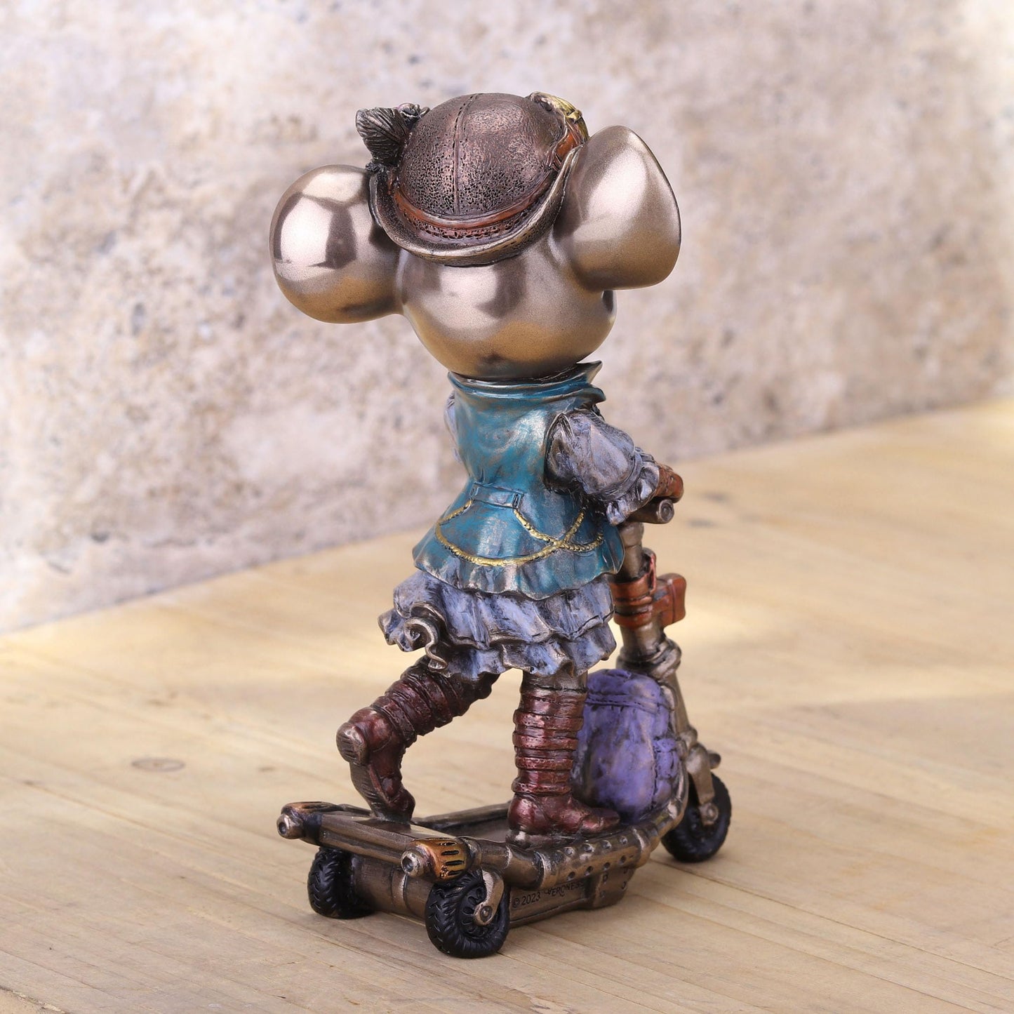 Veronese Design 5 1/2 Inch Steampunk Mice Scooter Racer Cold Cast Resin Bronze Finish Animal Collectible Figurine