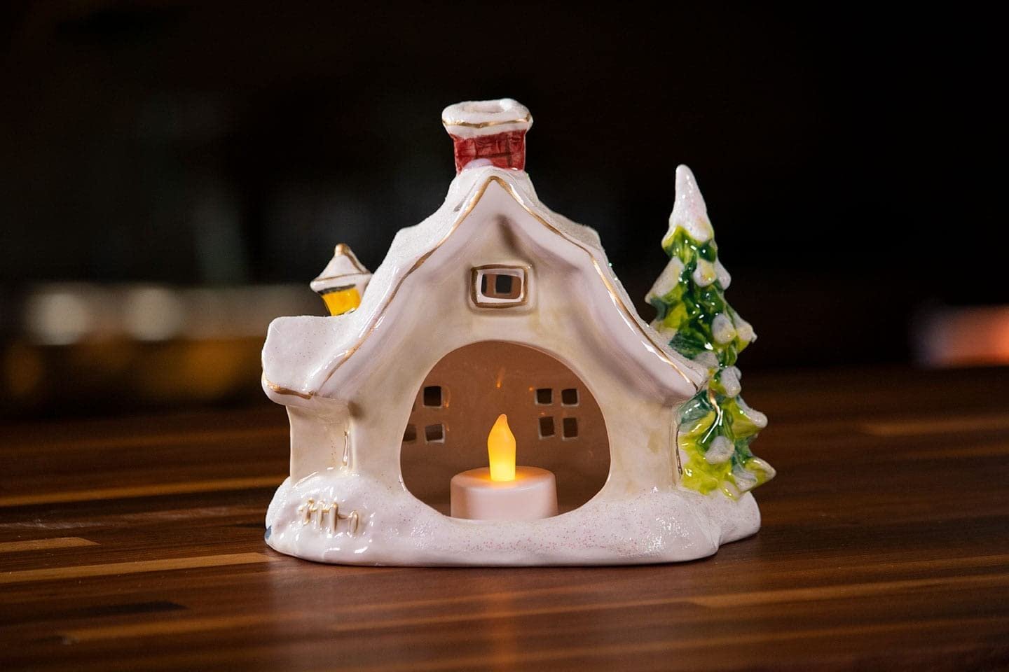 Blue Sky Clayworks 15138 Snowy Candle House, 6.75-inch Length