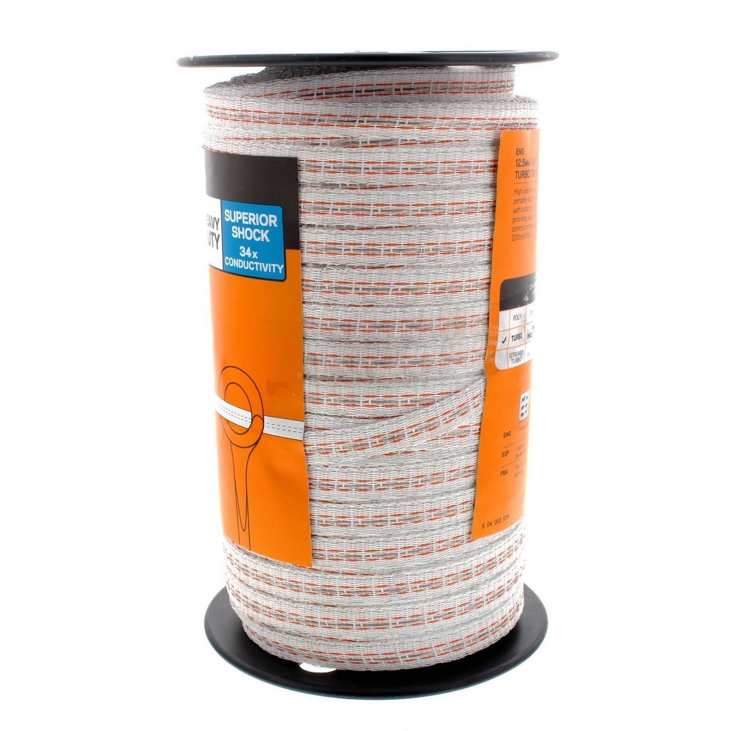 Gallagher 1/2" x 656' Turbo Poly Tape with Copper and Stainless Steel Strands for 34x More Conductivity Than Standard Poly Tape