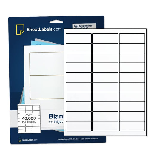 Mailing Address Labels from SheetLabels.com, 1" x 2-5/8", Laser or Inkjet Printable, Easy to Peel