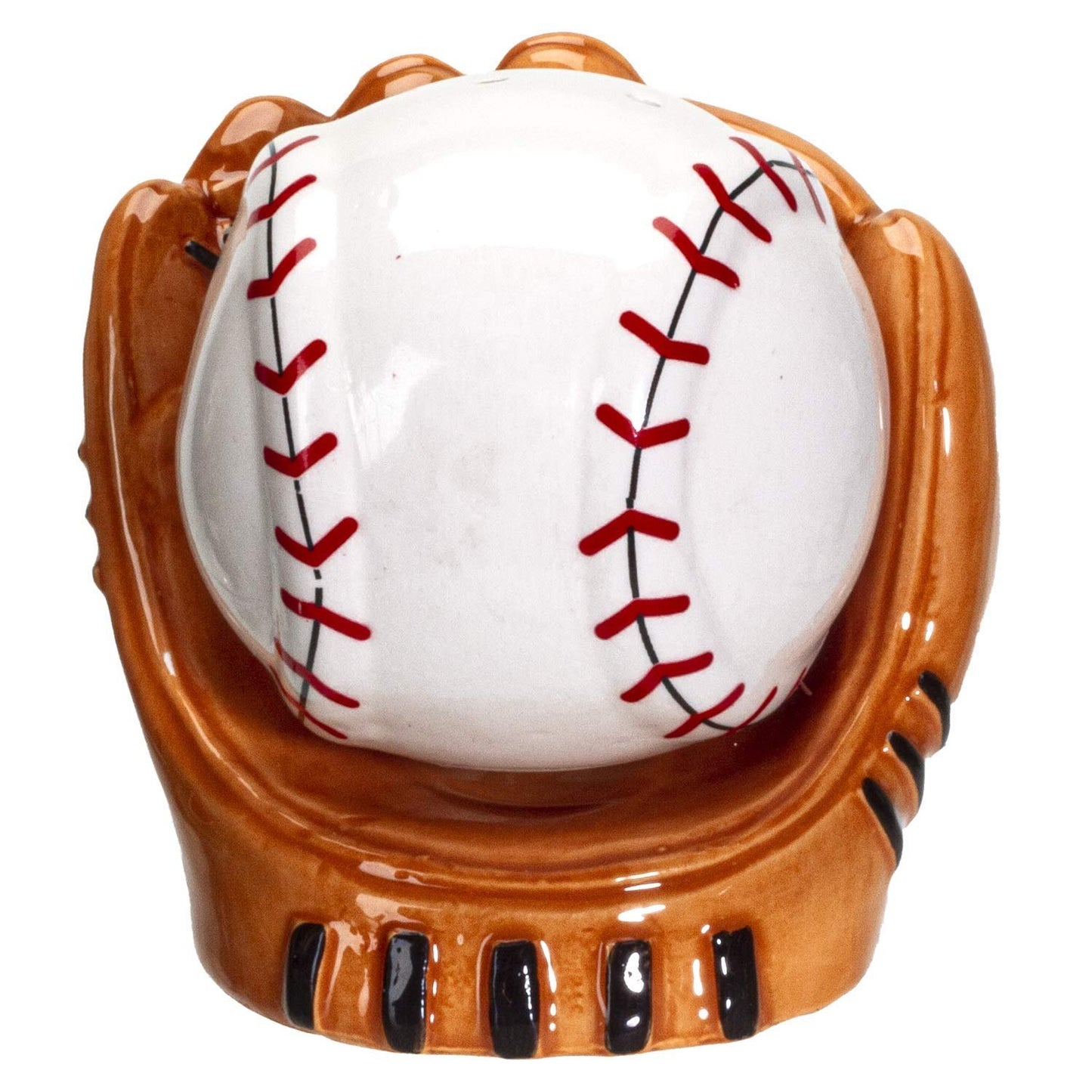 Baseball and Gloves Ceramic Salt and Pepper Shakers Set