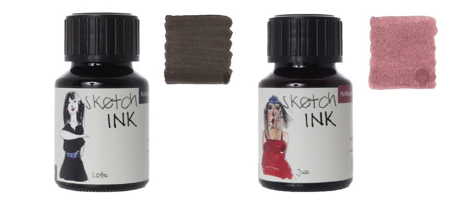 Rohrer & Klingner - 50ml Bottles Sketch Ink Set - 2 Pack - Lotte & Jule
