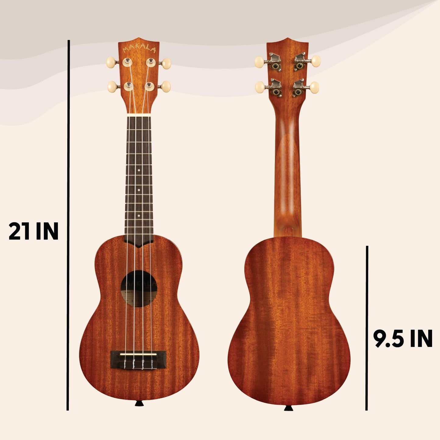 Kala Brand Music Co. 4-String Soprano Ukulele with Natural Mahogany Finish, Aquila Strings for Beginners and Enthusiasts