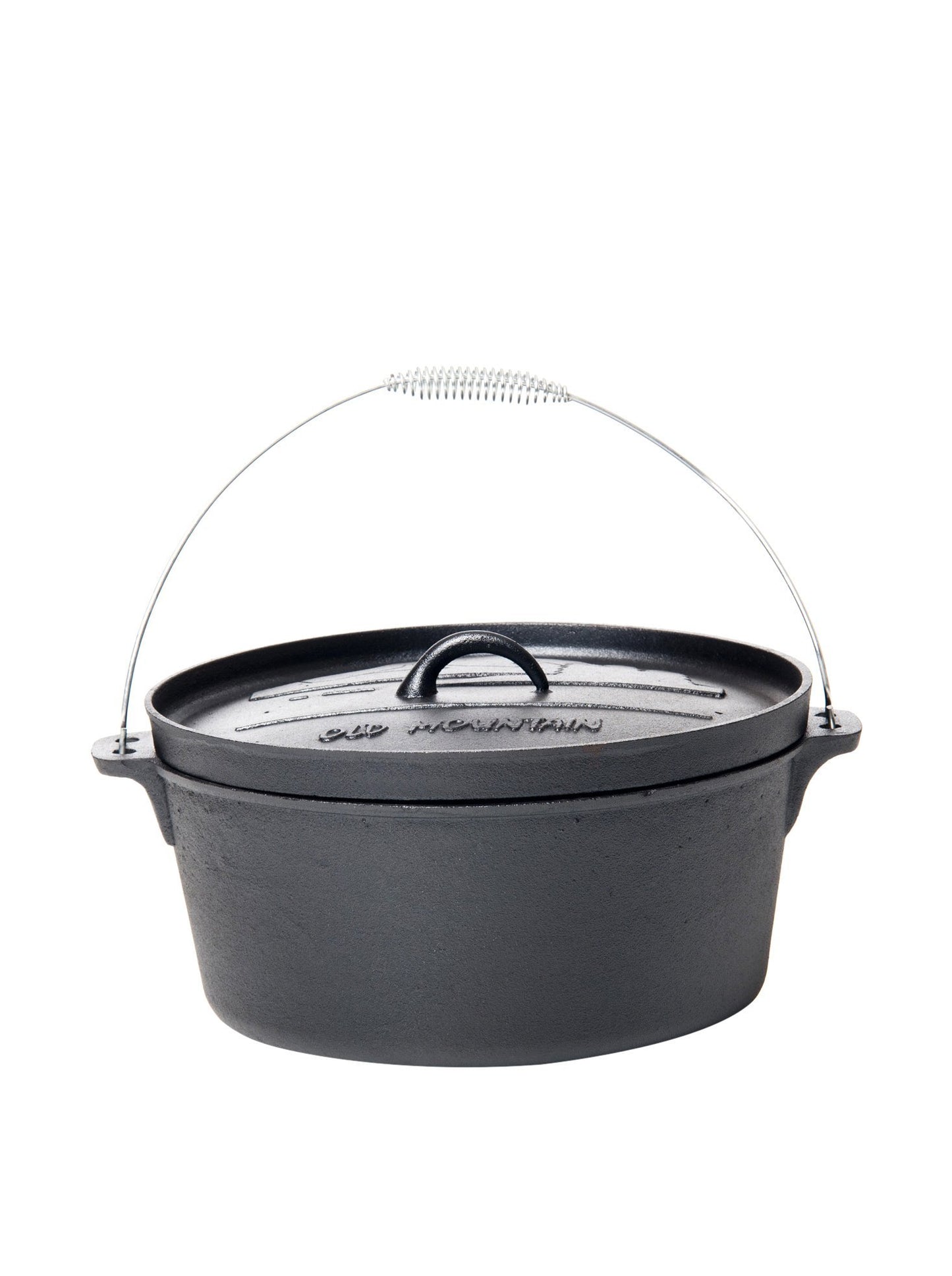 Old Mountain 10177 Pre Seasoned 8-Quart Dutch Oven with Flanged Lid, No Feet, black