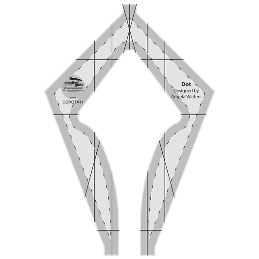Creative Grids Machine Quilting Tool – Dot – CGRQTA11 – Made in USA, Non-Slip Grip Acrylic Quilting & Sewing Template Ruler for Free-Motion Quilt Patchwork Design on Domestic Sewing & Longarm