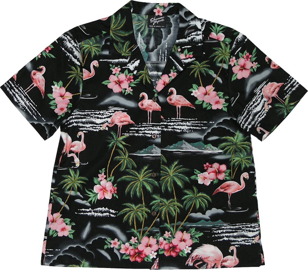 RJC Women's Flamingo Paradise Hawaiian Camp Shirt