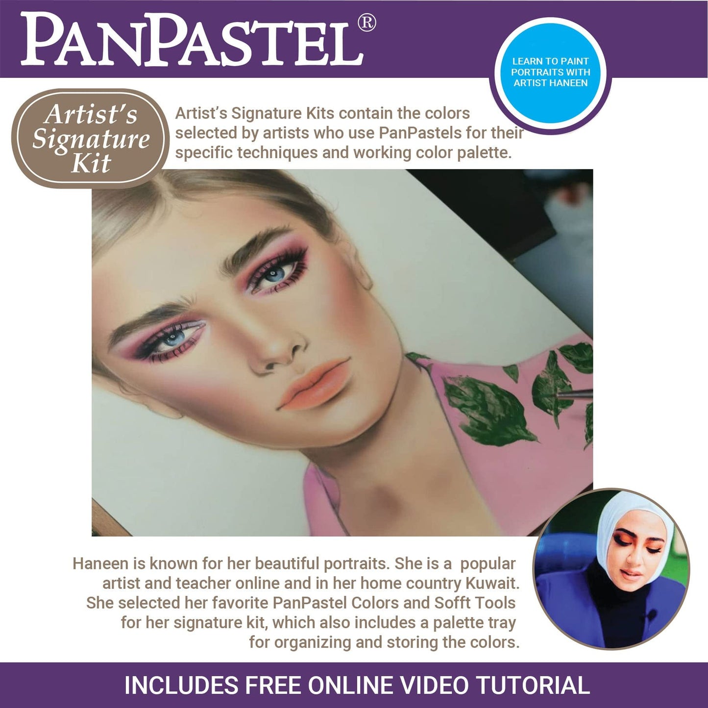 PanPastel Artist Pastels by GOLDEN, Haneen Portrait Set, 10 Color, Professional Artist Pastels, Unique Pan Format (cake-like)