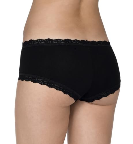 hanky panky Women's Rolled Organic Cotton Boyshort with Lace