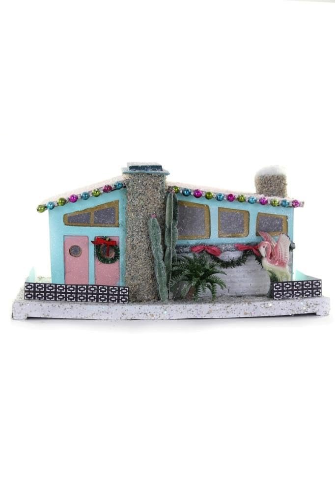 Cody Foster & Co. Blue Flamingo Palm Springs Beach House Putz Christmas Village
