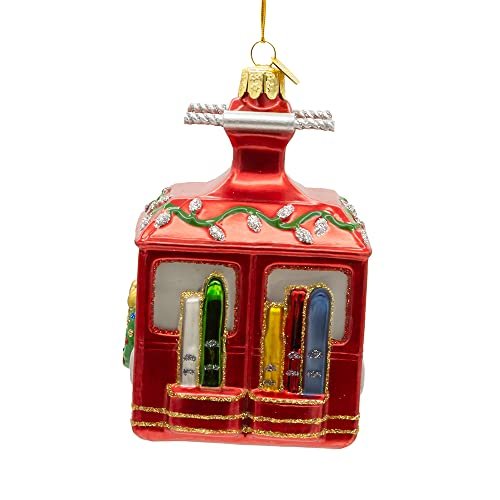 Kurt Adler 4.5-Inch Noble Gems™ Ski Gondola Glass Ornament