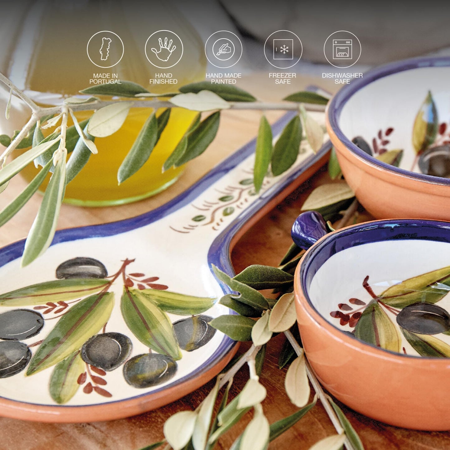 Casafina Ceramic Terracotta 6" Olive Dish - Alentejo Collection, Olive | Microwave & Dishwasher Safe Dinnerware | Food Safe Glazing | Restaurant Quality Serveware